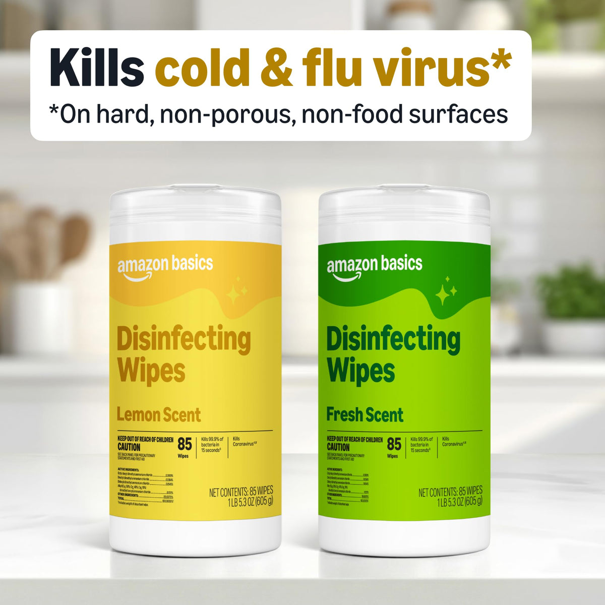 Lemon & Fresh Scent Disinfecting Wipes 255 Count V8222