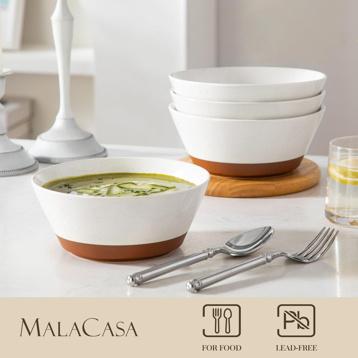 Ceramic Soup Bowl Set of 4 and Baking Dish B79892