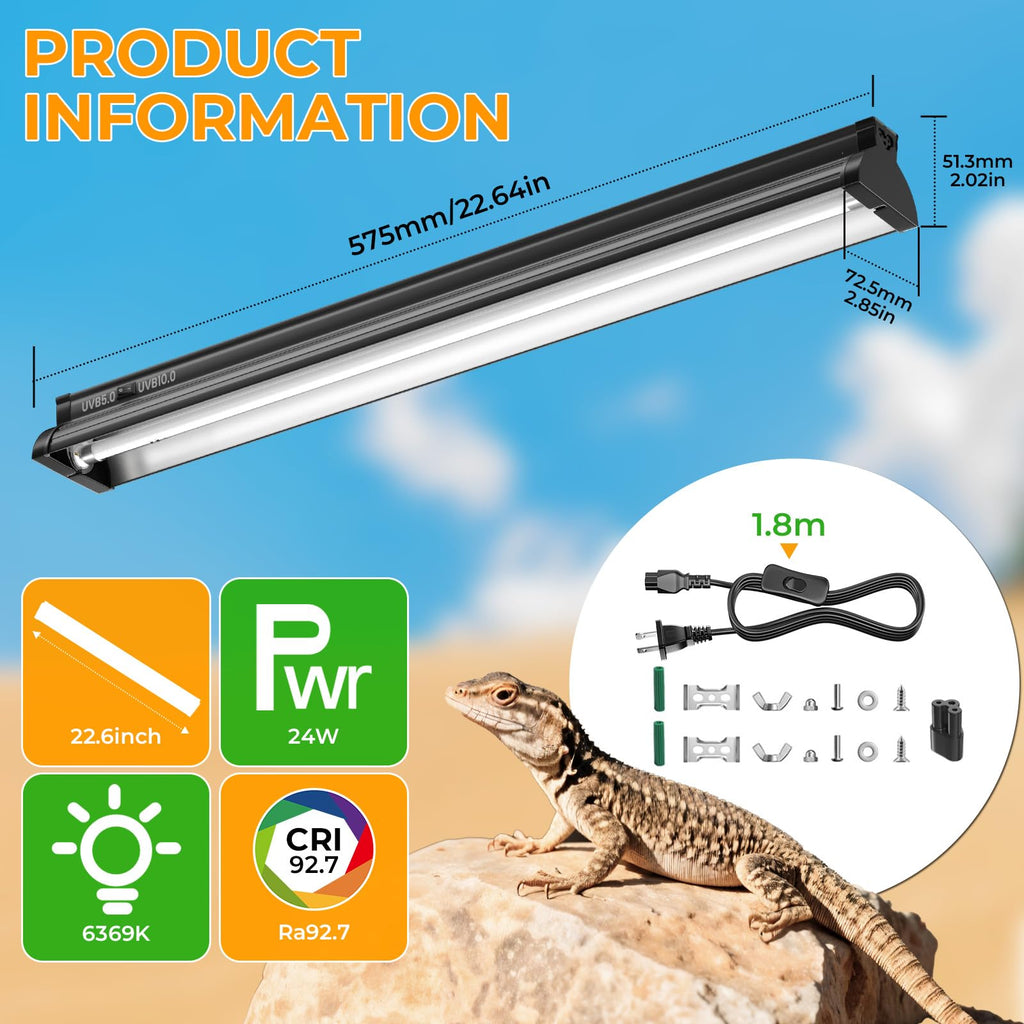 22'' 24W T5 UVB Reptile Light Combo Kit J685063