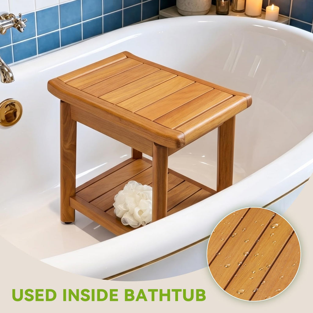 Waterproof Wooden Teak Shower Bench V447