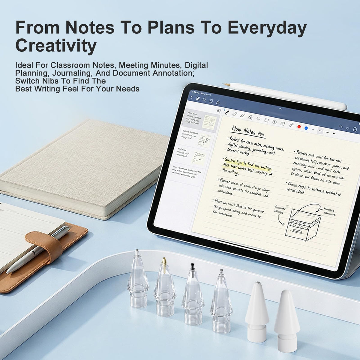 6 Pack White Pencil Tips for Apple Pencil G3063