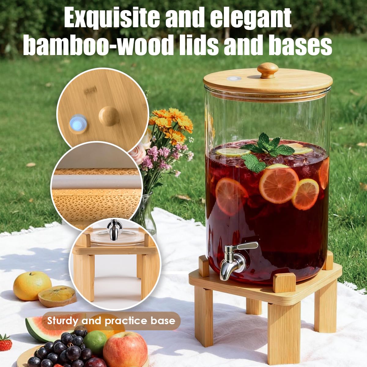 2.3 Gallon Glass Beverage Dispenser with Spigot U3028