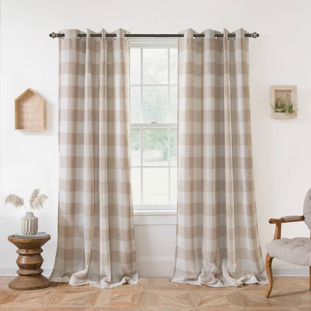 Buffalo Plaid Blackout Curtains 2 Panels R4618
