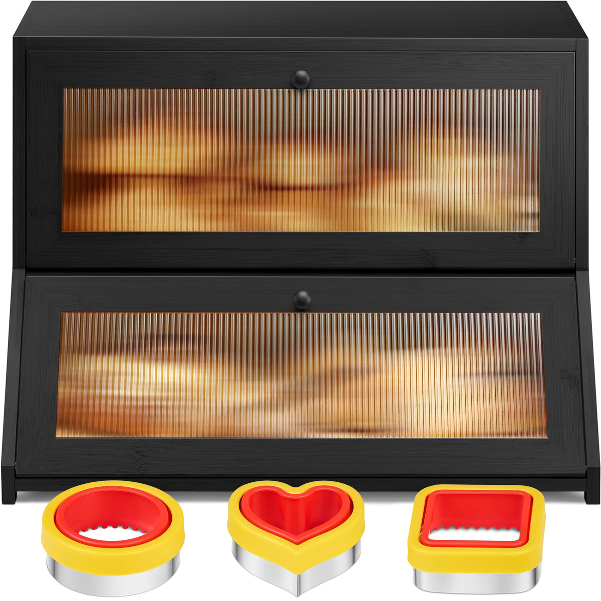 Black Bamboo Bread Box D602915
