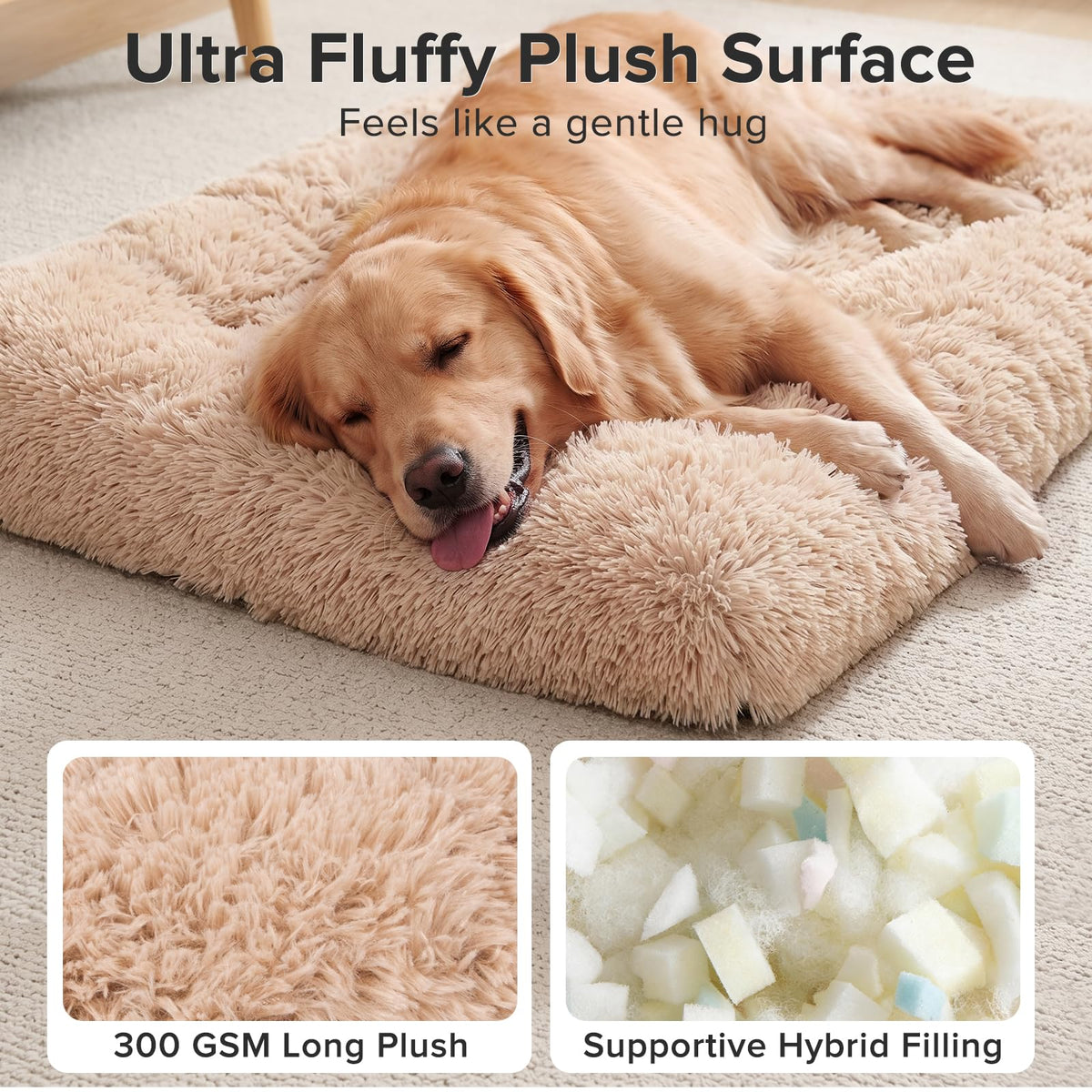 Large Washable Plush Dog Bed Crate Pad X9984
