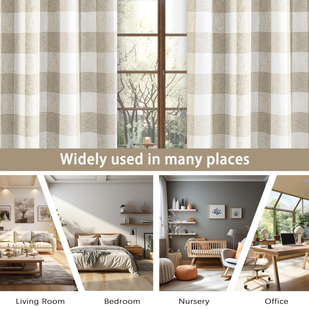 Buffalo Plaid Blackout Curtains 2 Panels R4618