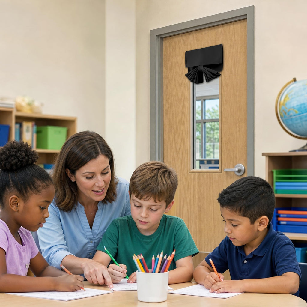 Black Classroom Door Window Cover A291270