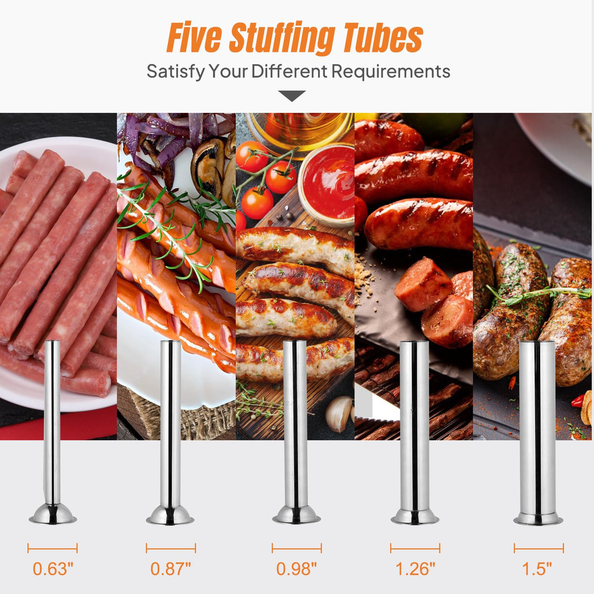 15LBS/7L Two Speed Stainless Steel Vertical Sausage Stuffer F7236