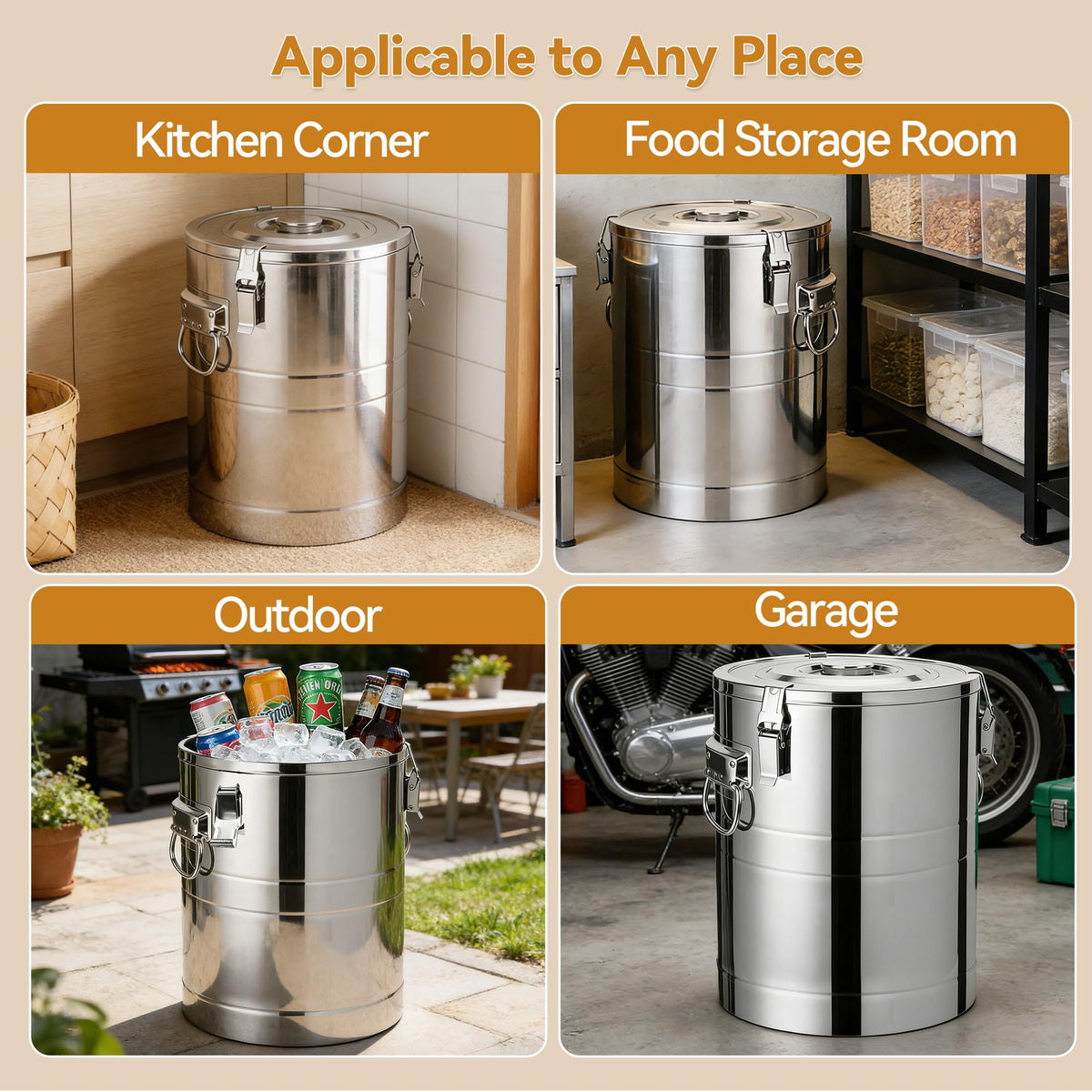 Stainless Steel Dog Food Storage Container with Scoop M841