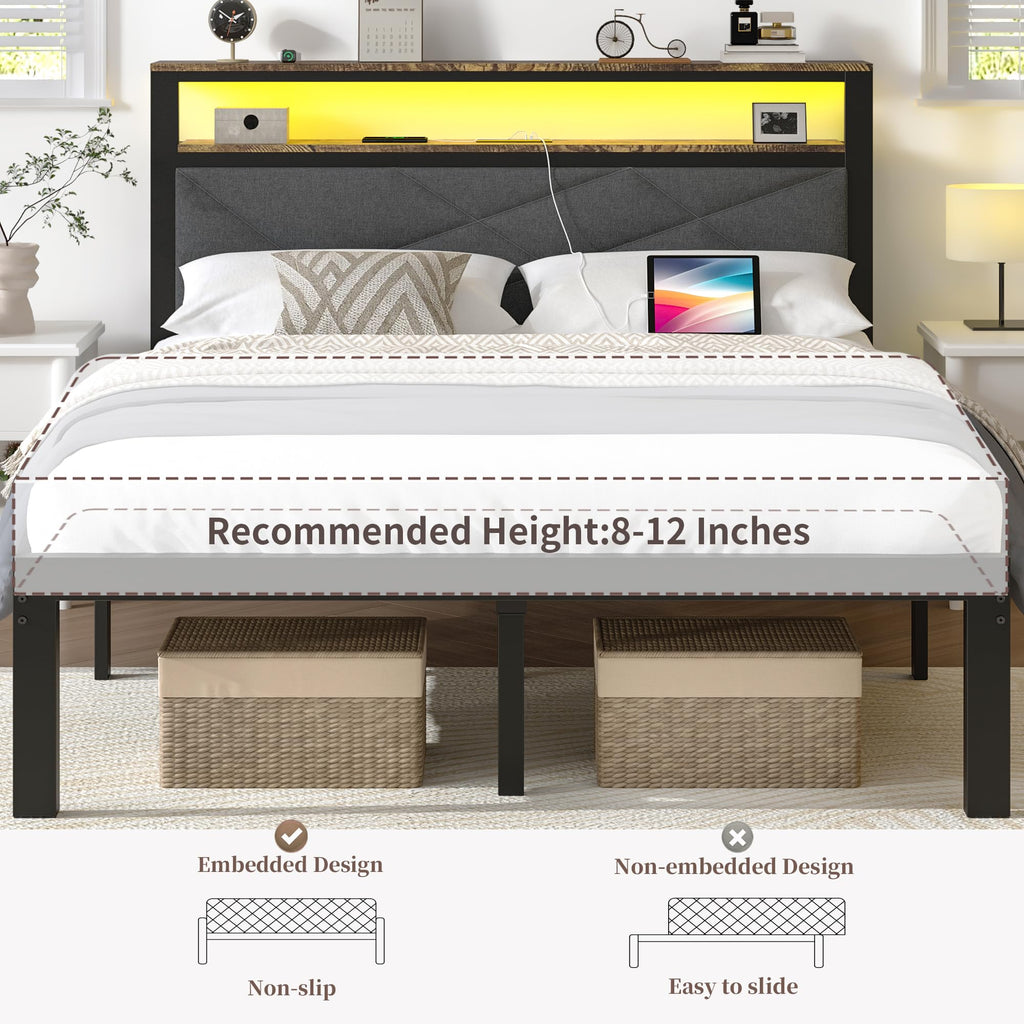 Queen Bed Frame with USB Charging Station G503