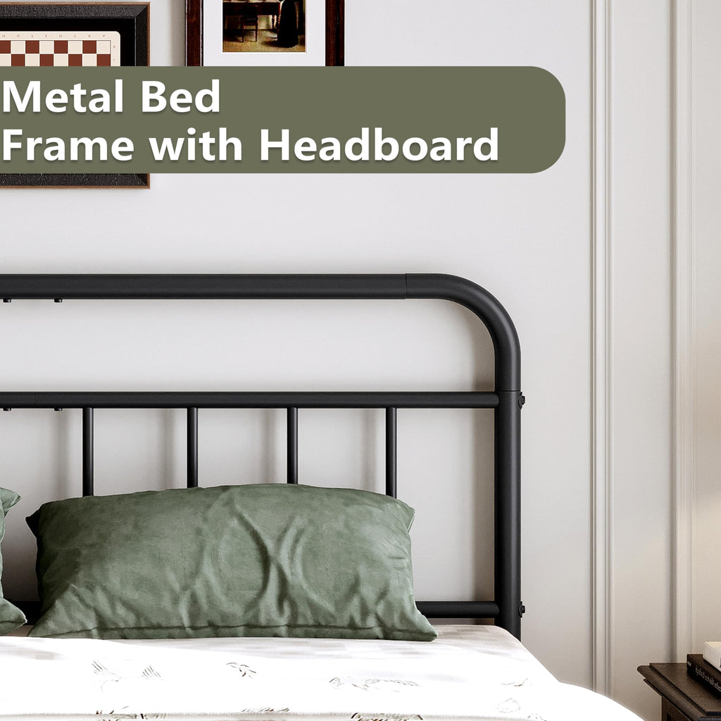 Queen Size Metal Bed Frame with Storage Space I47908