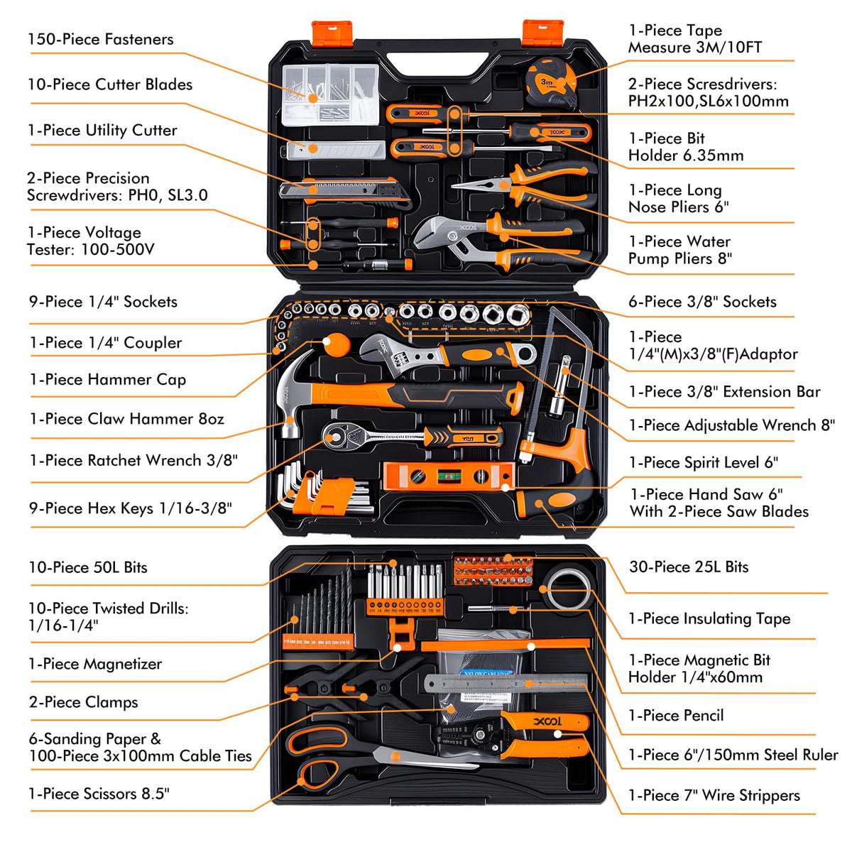 368 Piece Home Repair Tool Kit with Drawer Toolbox K7524