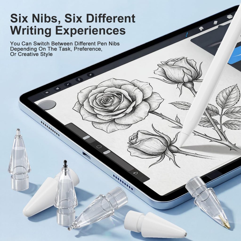 6 Pack White Pencil Tips for Apple Pencil G3063