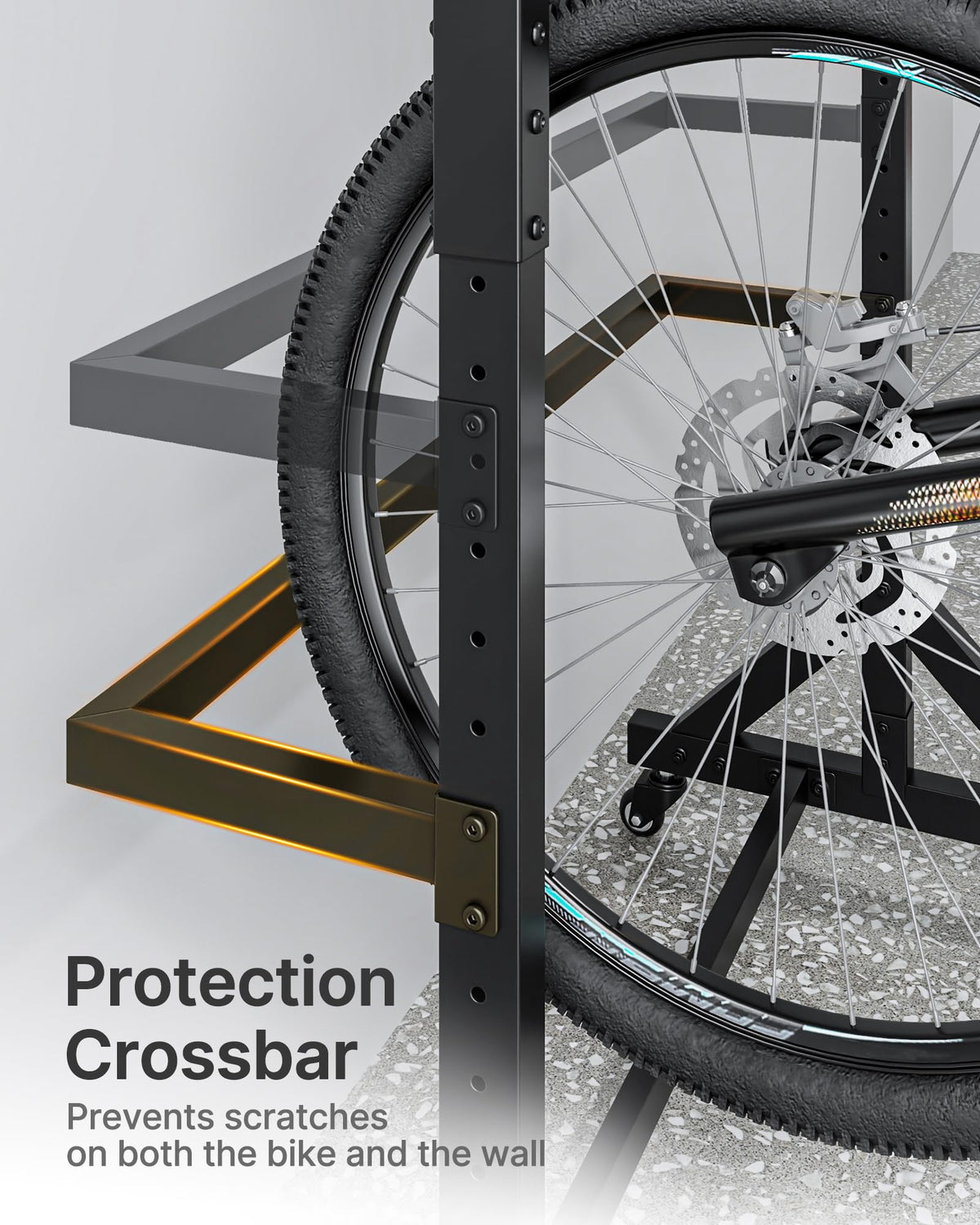 Freestanding Bike Storage Rack with Wheels for 3 Bikes C3648