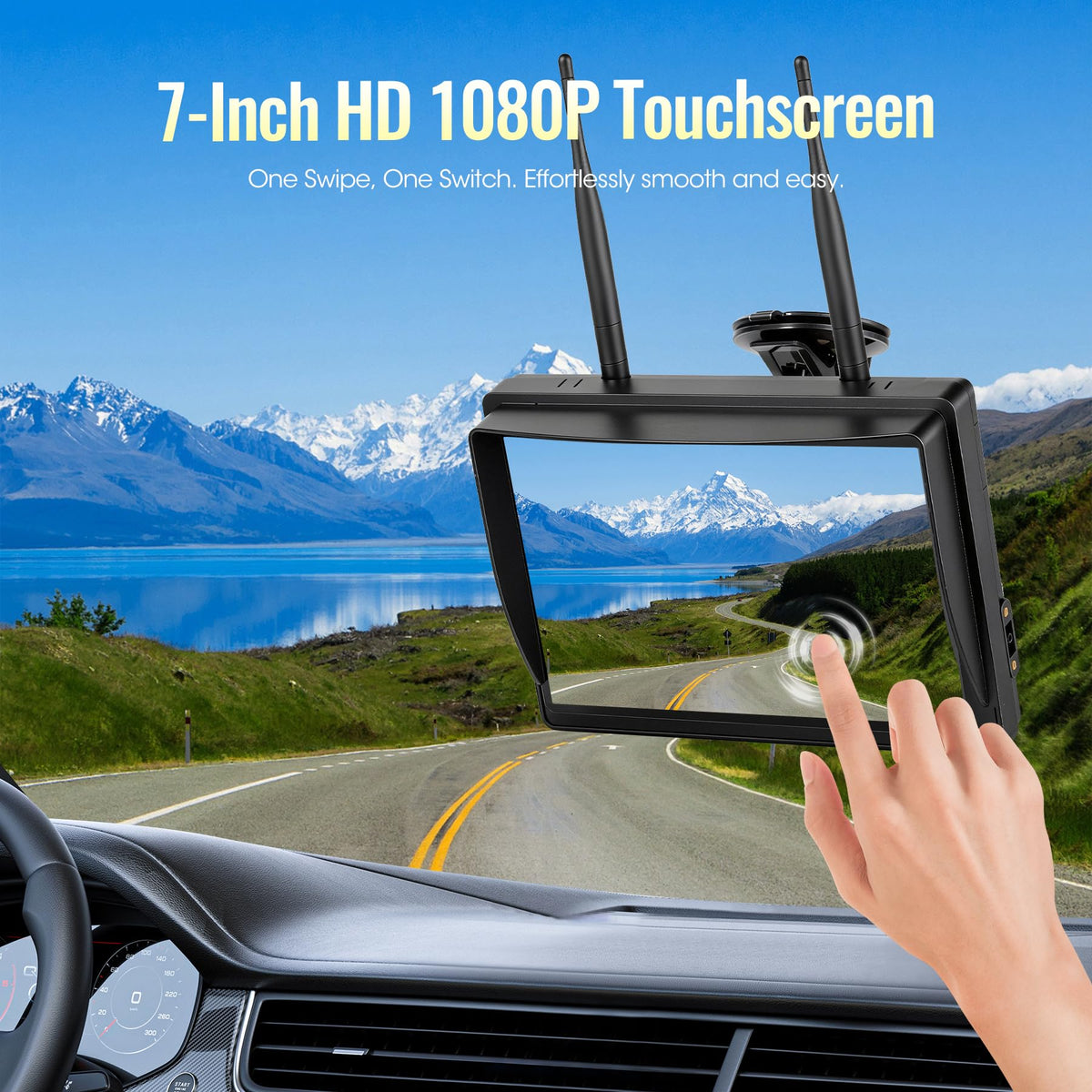 7" Wireless Backup Camera System with DVR Split Screen Monitor Y346