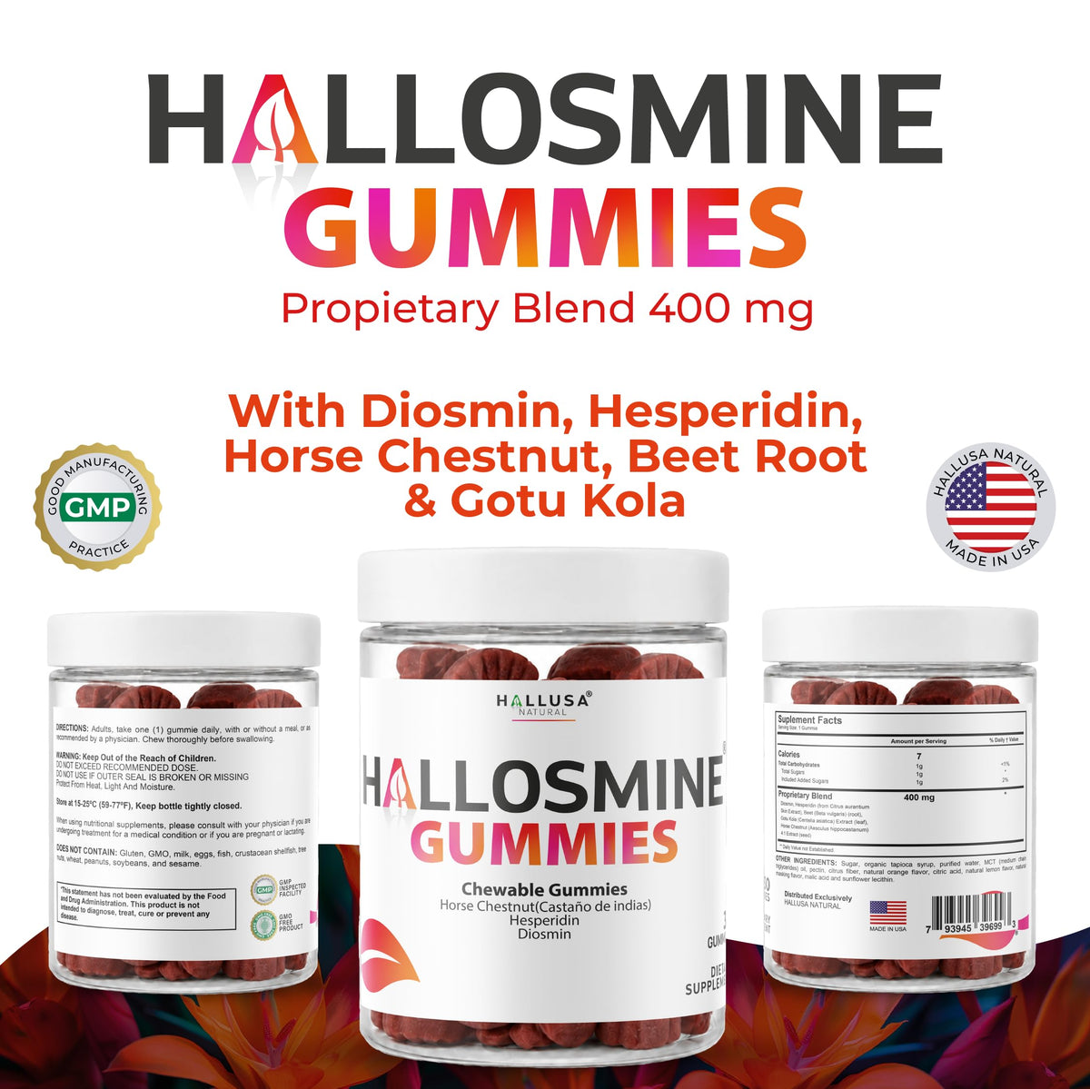 60 Chews 400mg Diosmin Hesperidin & Horse Chestnut Gummies W995