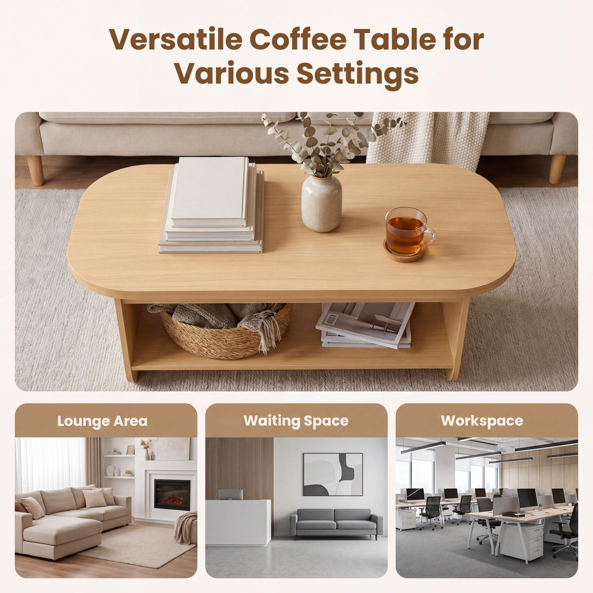 47” Oval Coffee Table L396