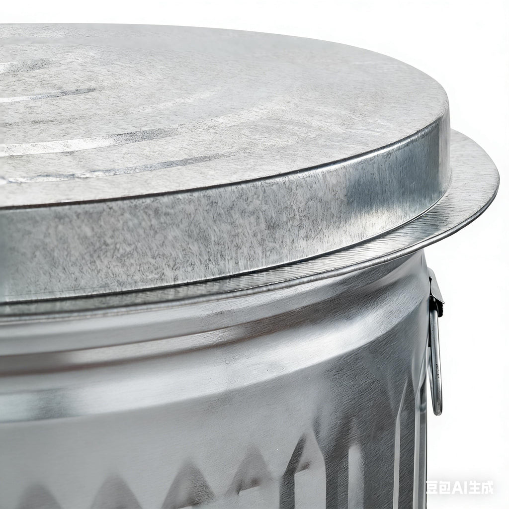 31 Gallon Galvanized Steel Trash Can with Lid Q473910