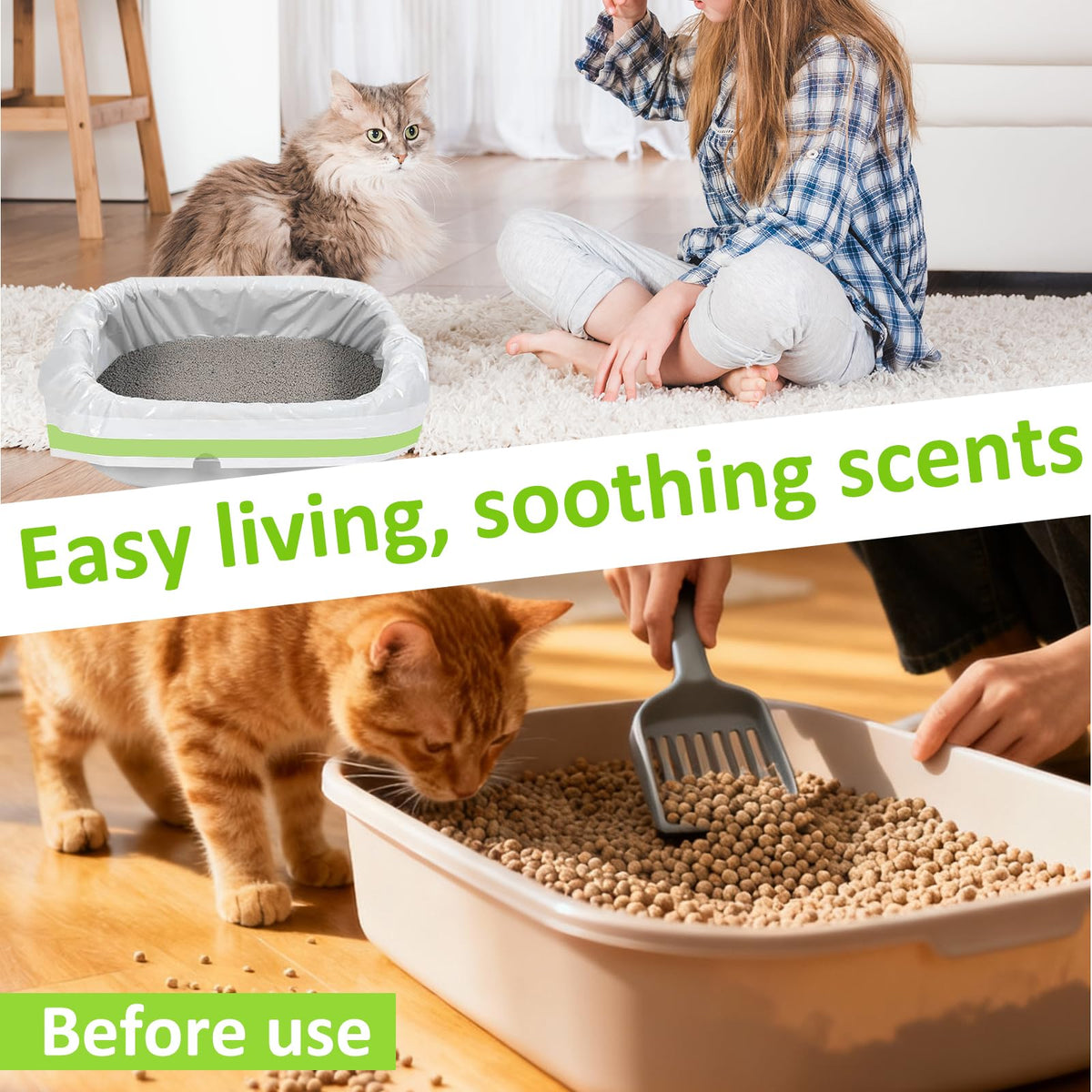 84PCS Sifting Cat Litter Box Liners with Holes, 31 x 18 Inch K343191