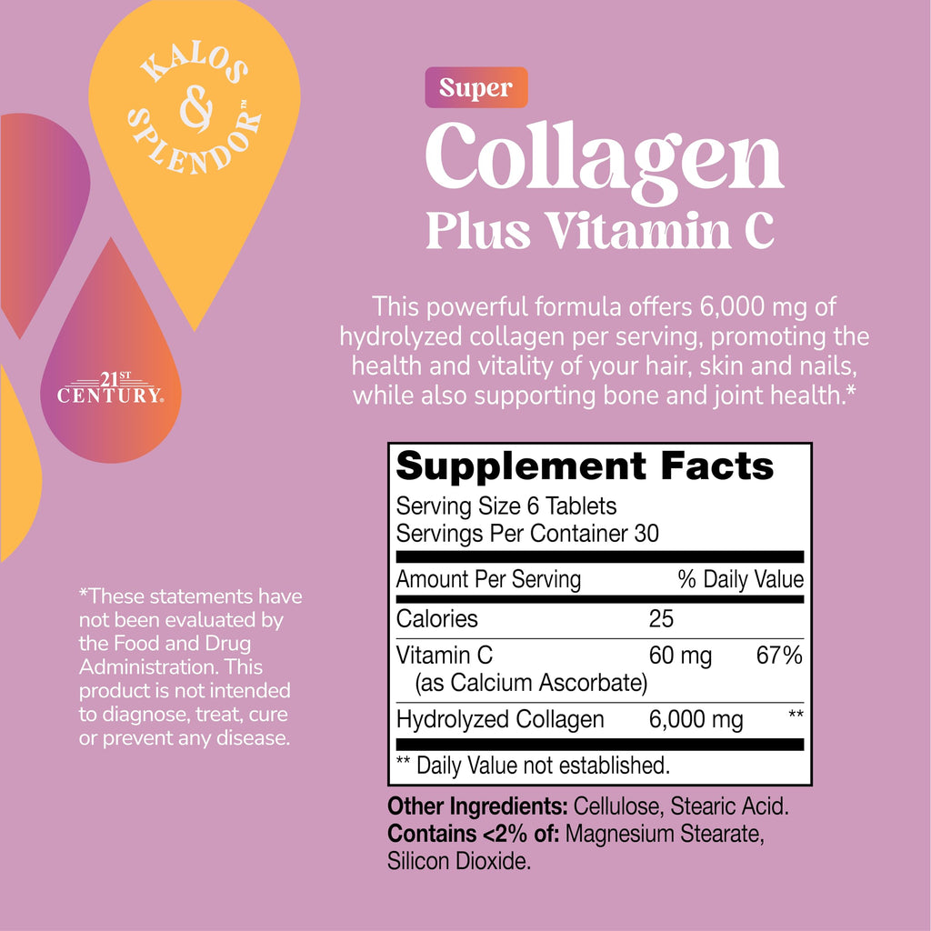 Collagen Vitamin C Tablets 6000mg 180 Count D133