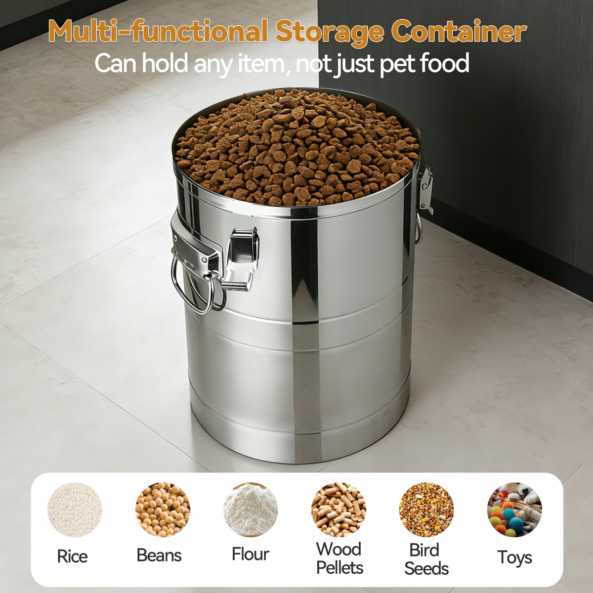 Stainless Steel Dog Food Storage Container with Scoop M841