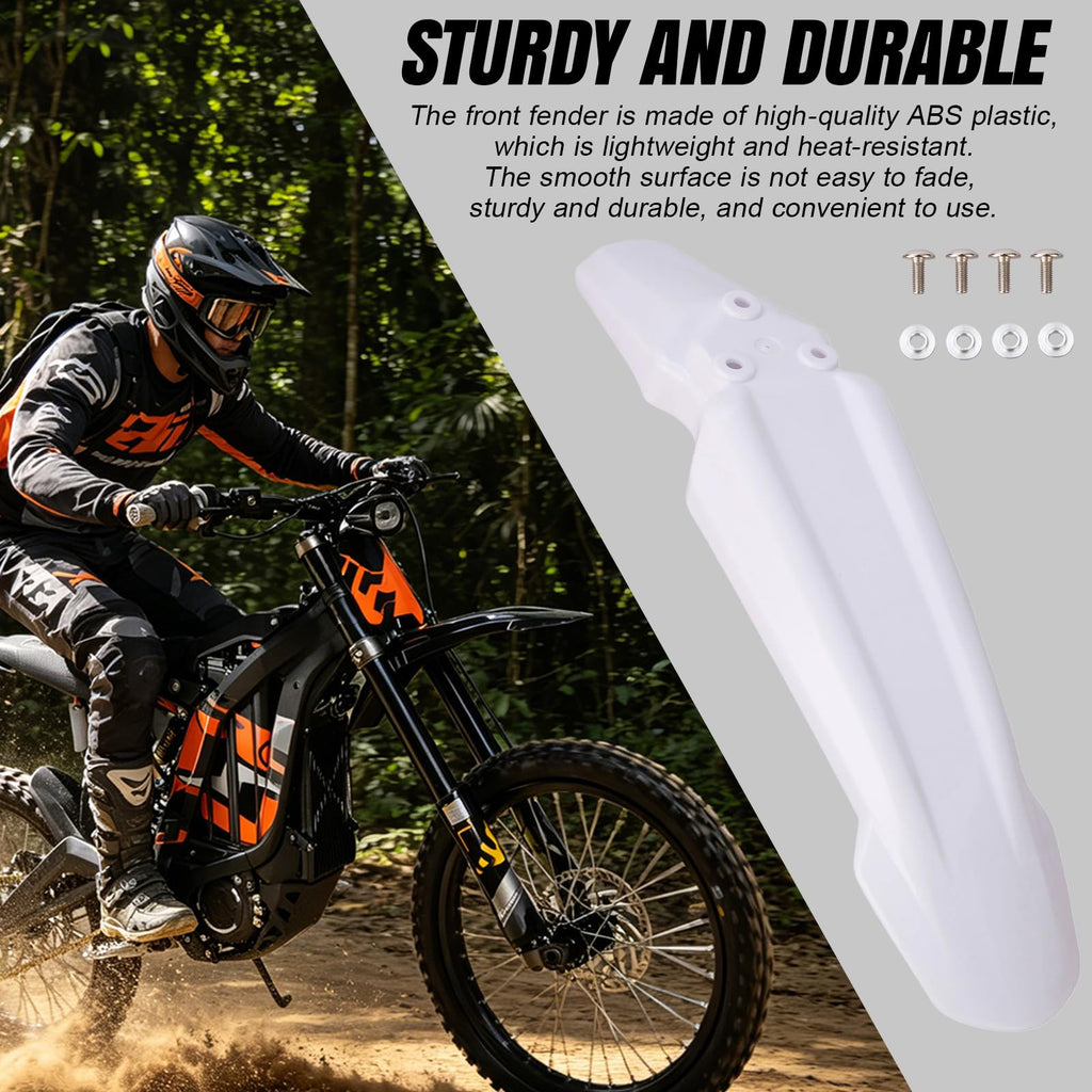 White Dirt Bike & Ebike Front Fender W4690