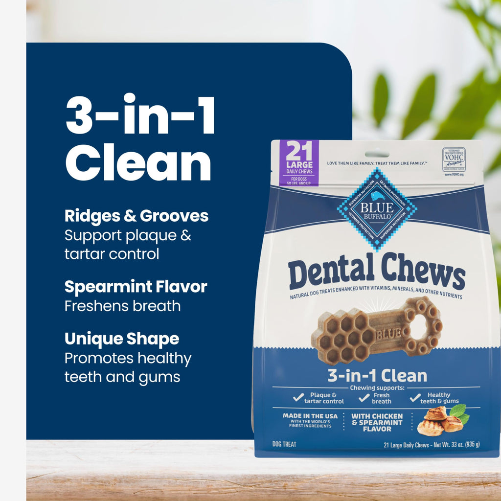 Chicken & Spearmint Large Dental Chews, 33 oz, 21 ct G3971