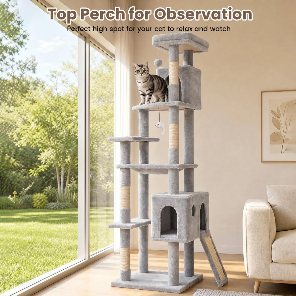 70 Inches Cat Tree with Ladder Z807207