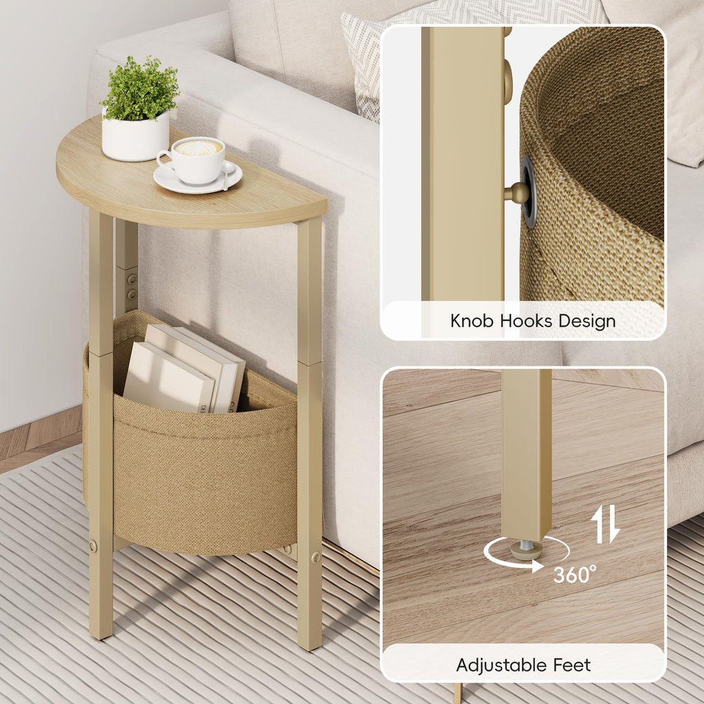 Small Round Side Table with Storage Basket, Set of 2 M905879