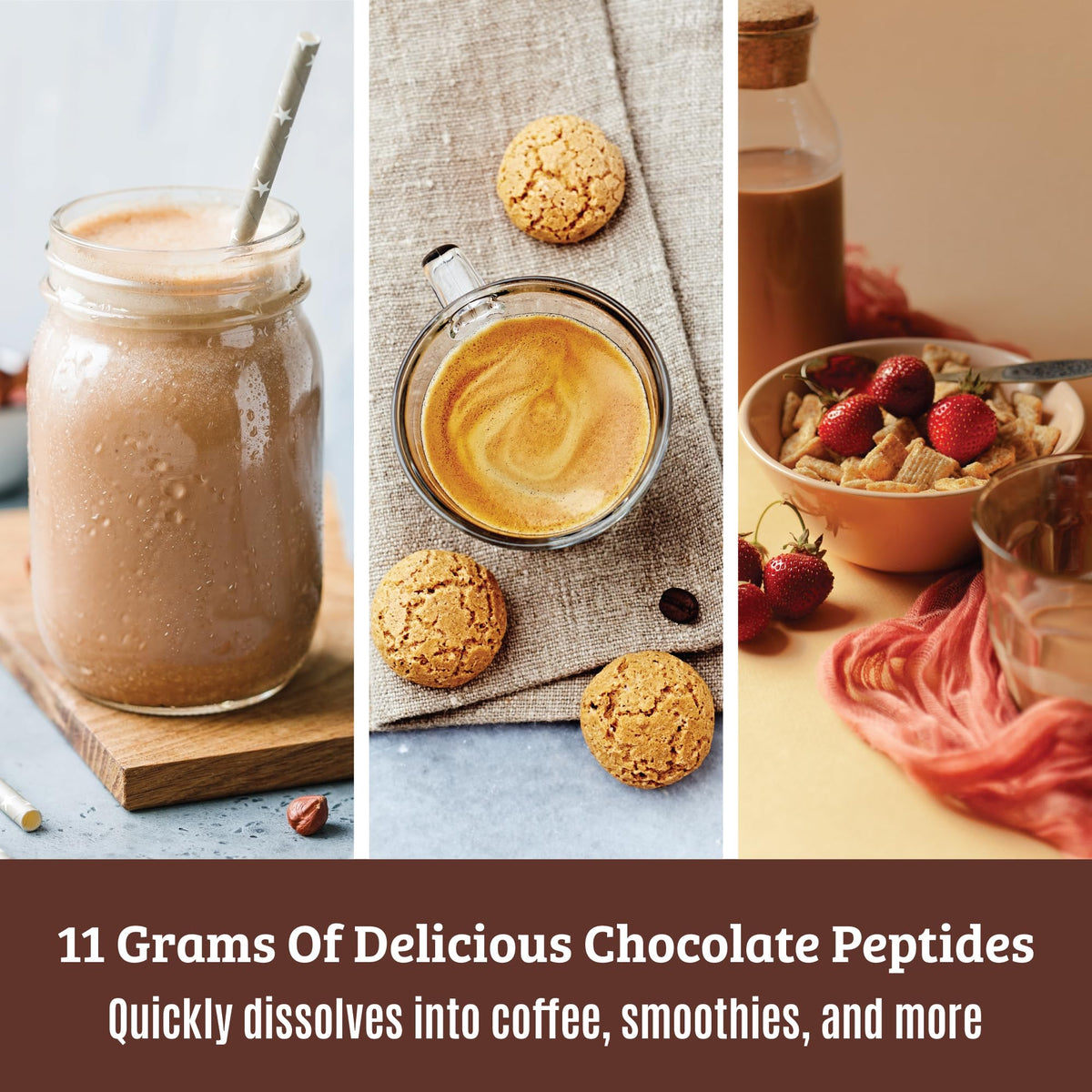 Chocolate Collagen Peptides Powder with Hyaluronic Acid and Vitamin C Q656709