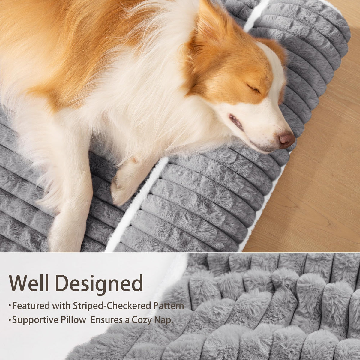 Large Dog Bed 36''X24'' Grey C7690