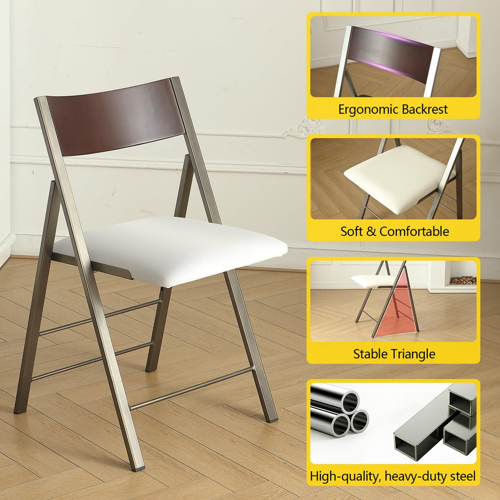 White 2 Pack Steel Frame Folding Chairs B449234