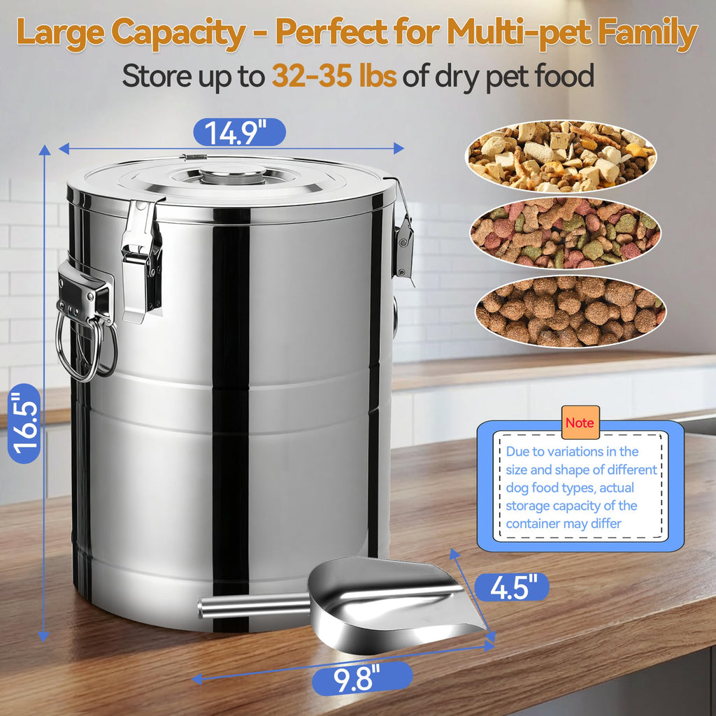 Stainless Steel Dog Food Storage Container with Scoop M841