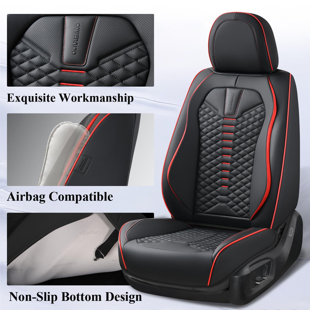 Waterproof Nappa Leather 5 Seats Car Seat Covers X649