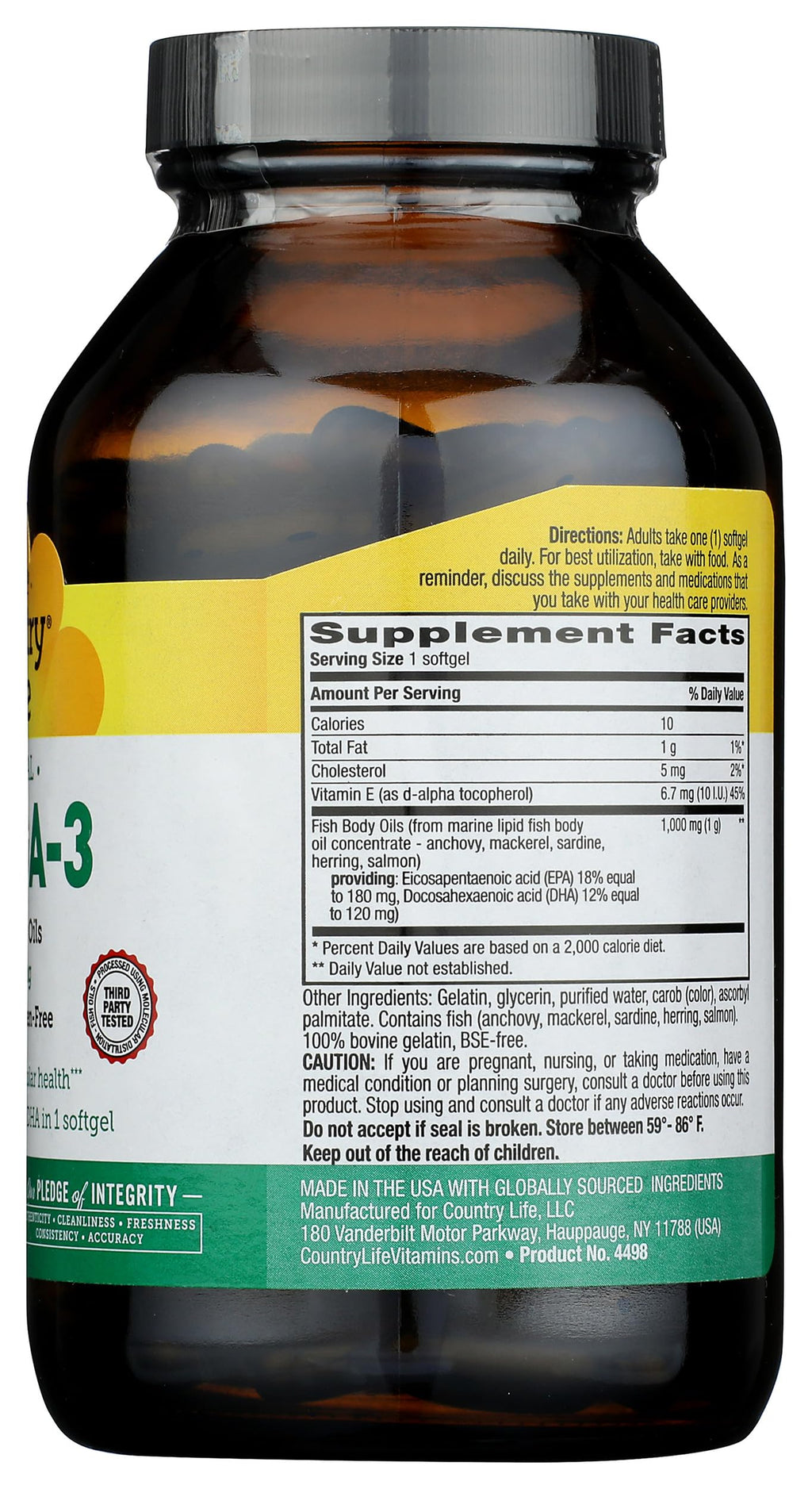 Omega-3 1000Mg Fish Oil 200-Softgel N214690