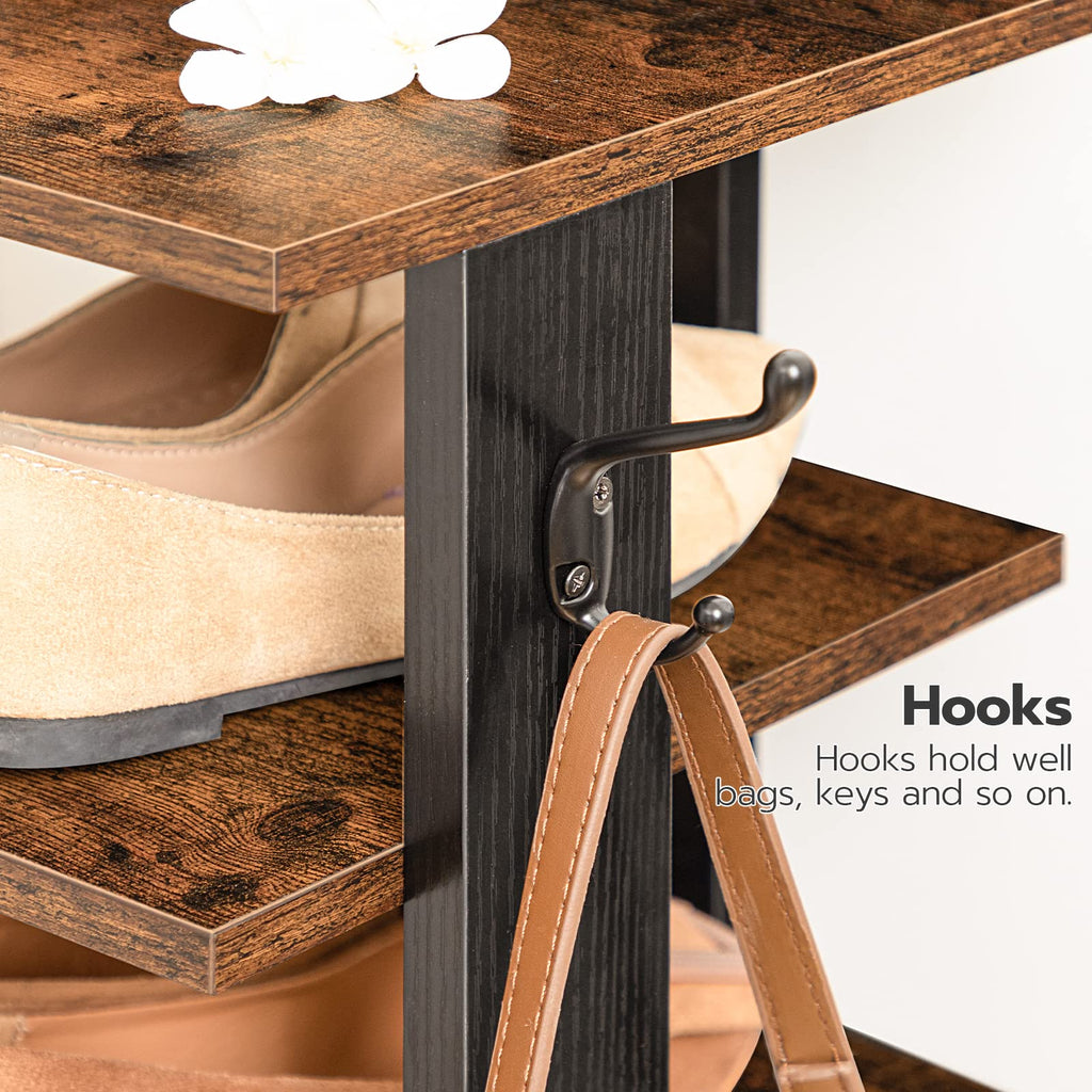 8 Tiers Vertical Wooden Shoe Rack Y516494