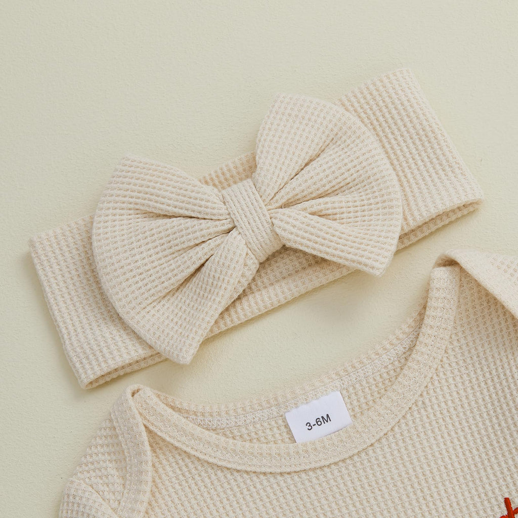 My First Christmas Baby Girl Onesie Long Sleeve Romper Headband T402