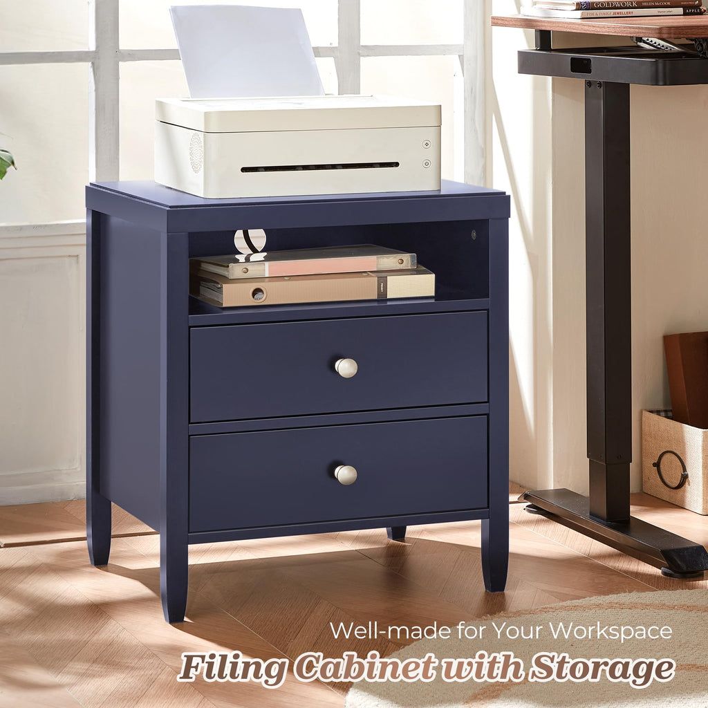 Blue Nightstand Set of 2 V540