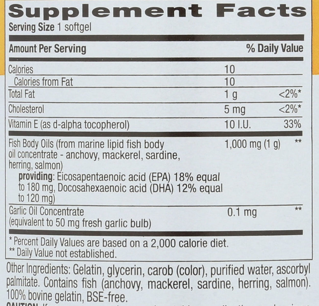 Omega-3 1000Mg Fish Oil 200-Softgel N214690