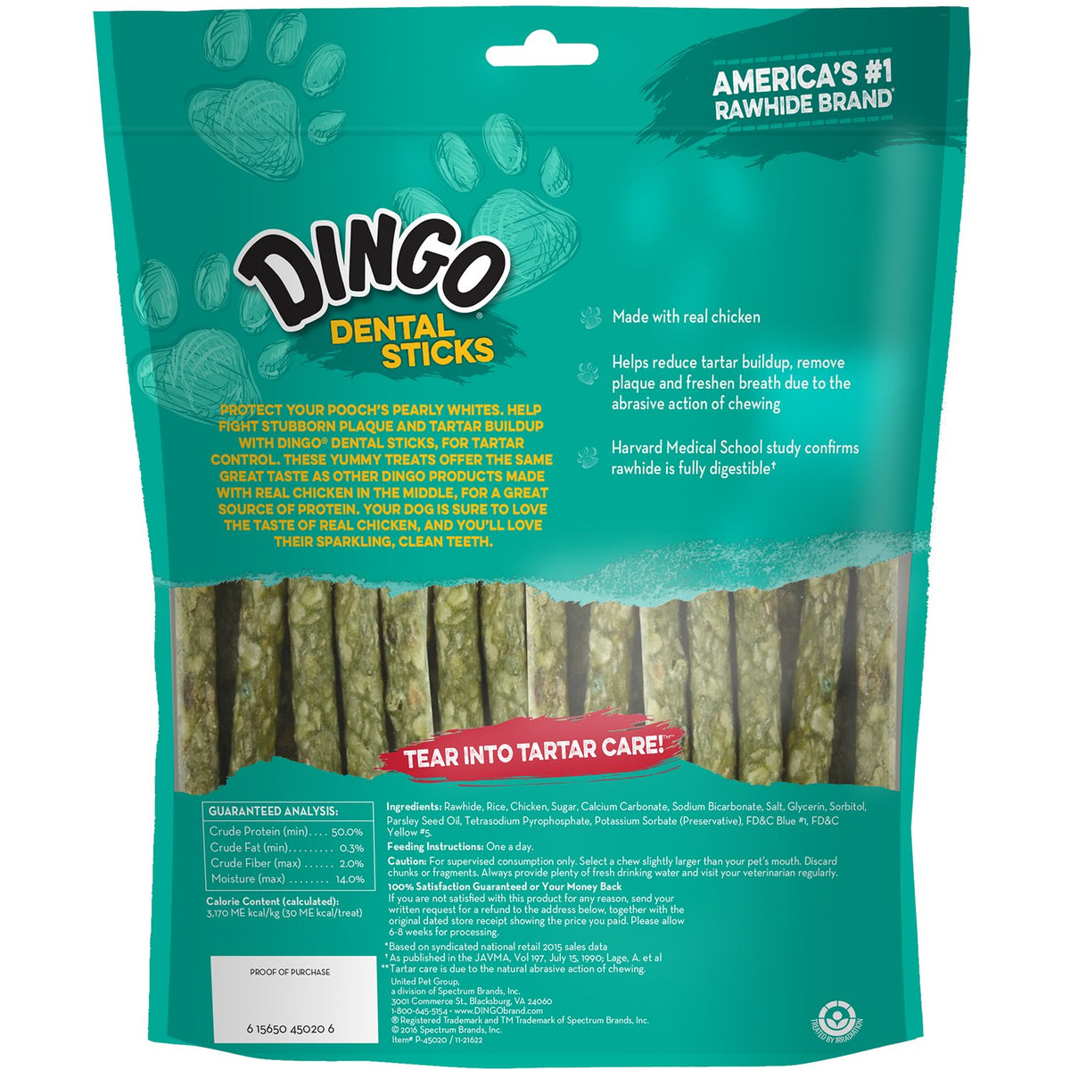 Chicken & Parsley Dental Sticks Dog Treats 48 Count P79507