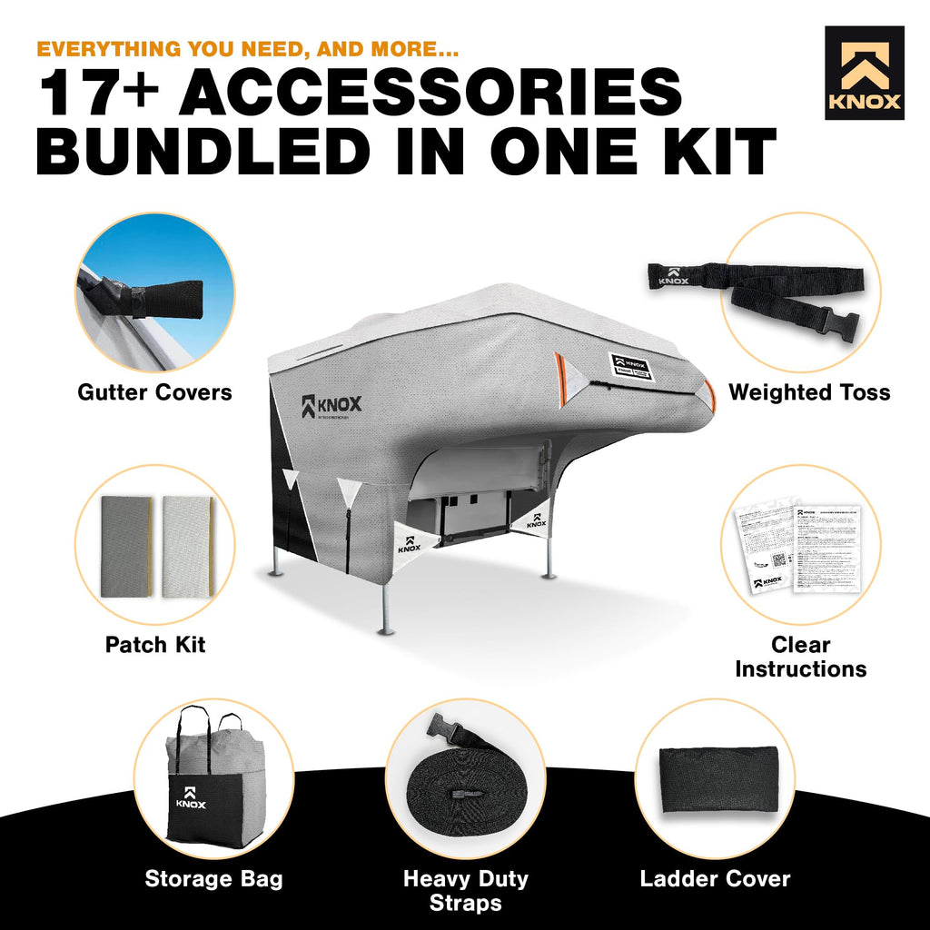 RV Truck Camper Cover with Ladder Cover and Gutter Cover P48334