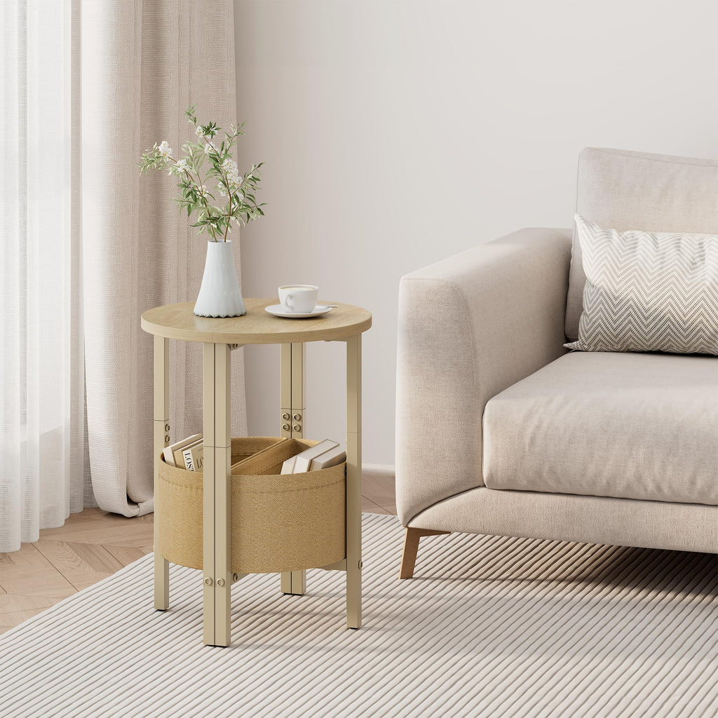 Small Round Side Table with Storage Basket, Set of 2 M905879