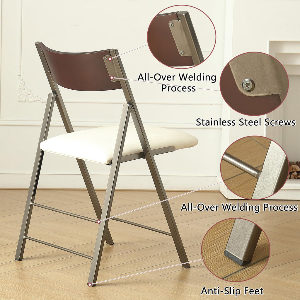 White 2 Pack Steel Frame Folding Chairs B449234