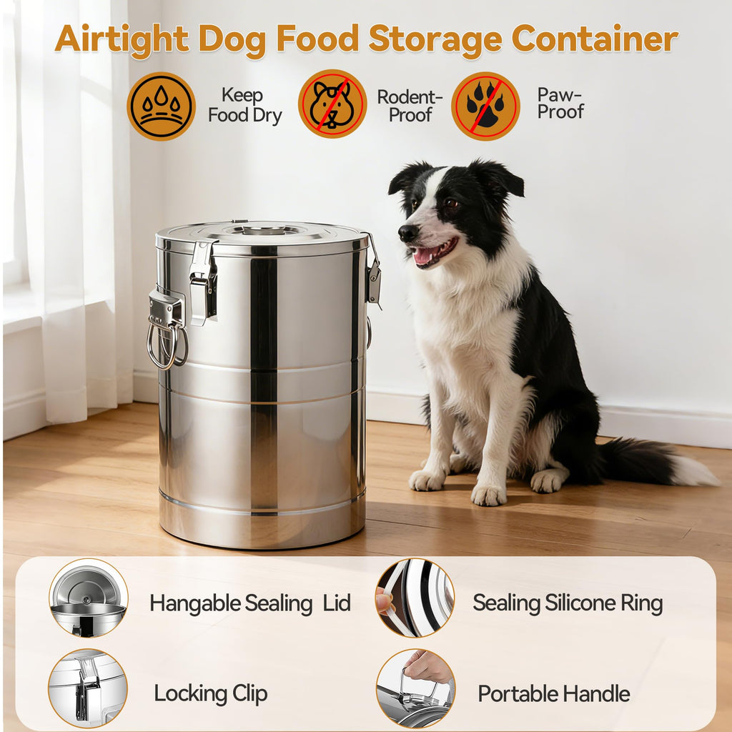 Stainless Steel Dog Food Storage Container with Scoop M841