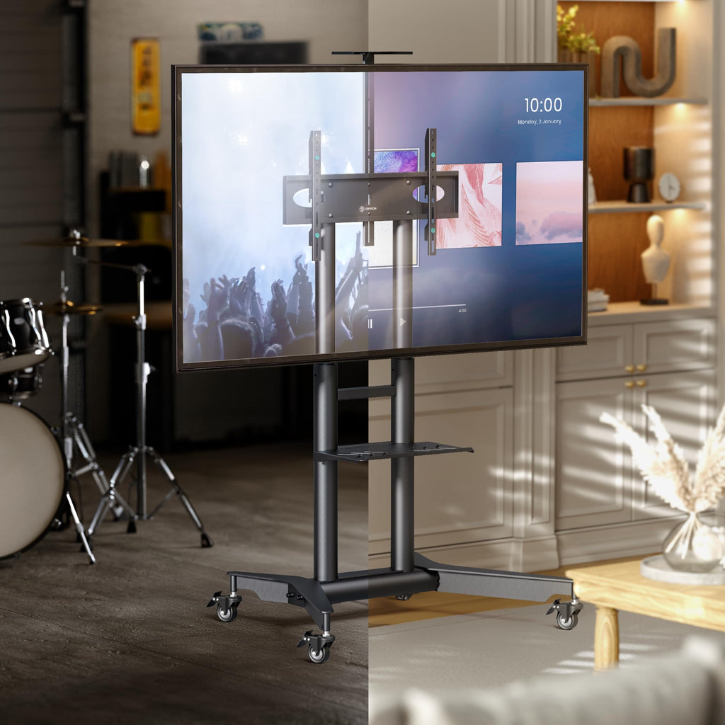 Mobile TV Stand on Wheels 32-75 Inch Black Q44877