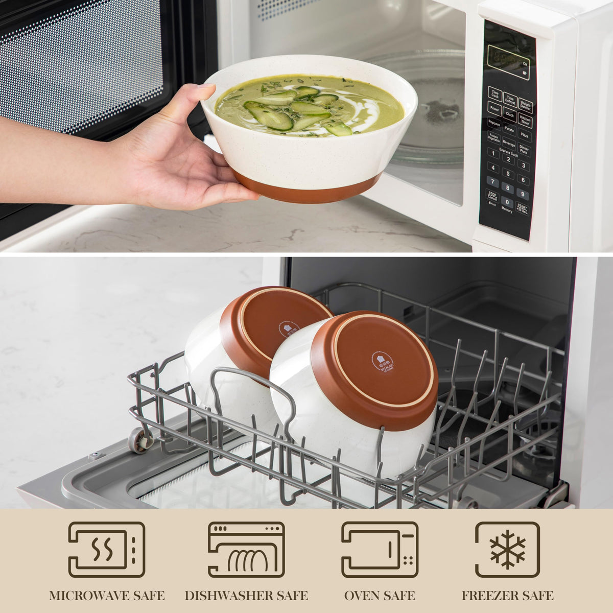 Ceramic Soup Bowl Set of 4 and Baking Dish B79892