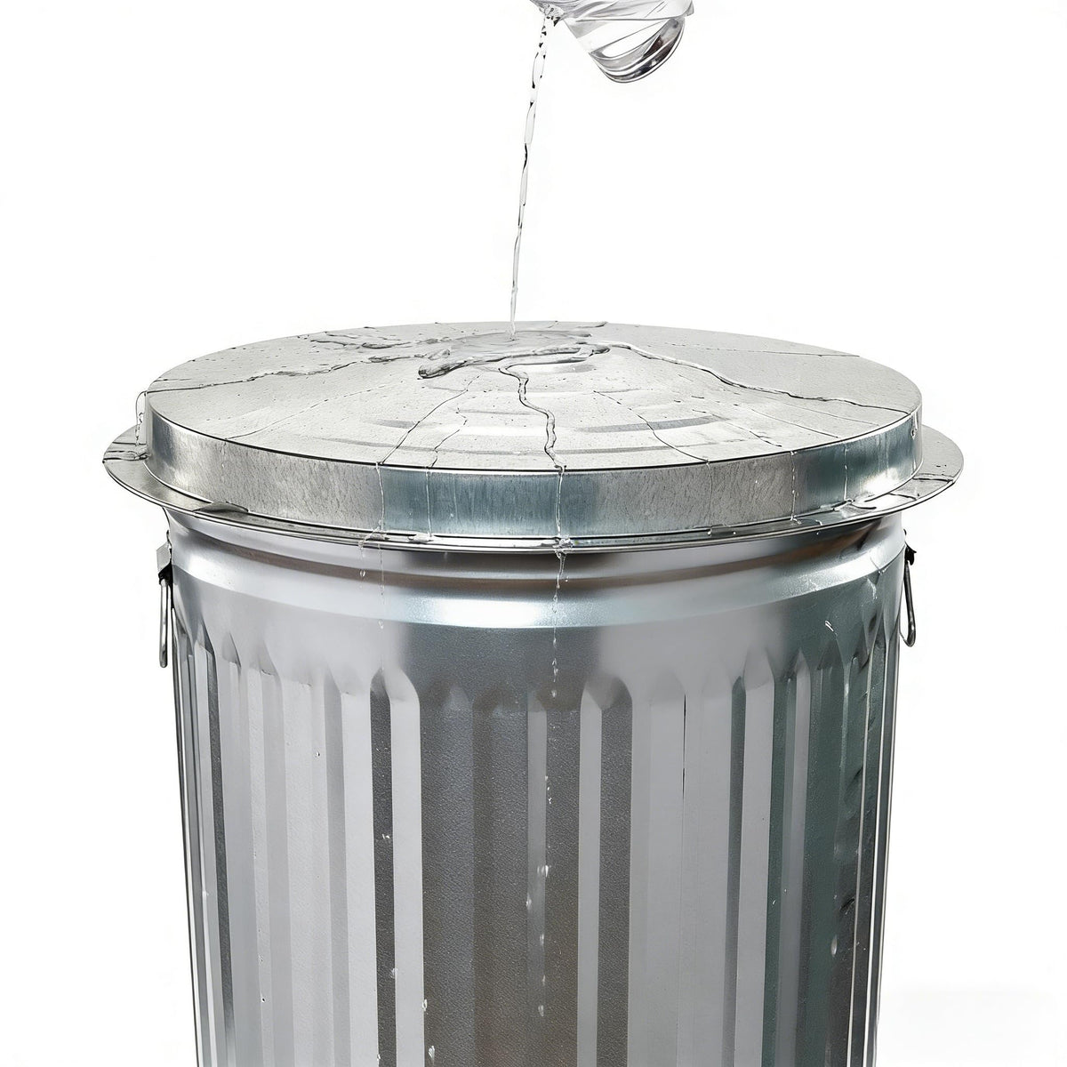 31 Gallon Galvanized Steel Trash Can with Lid Q473910