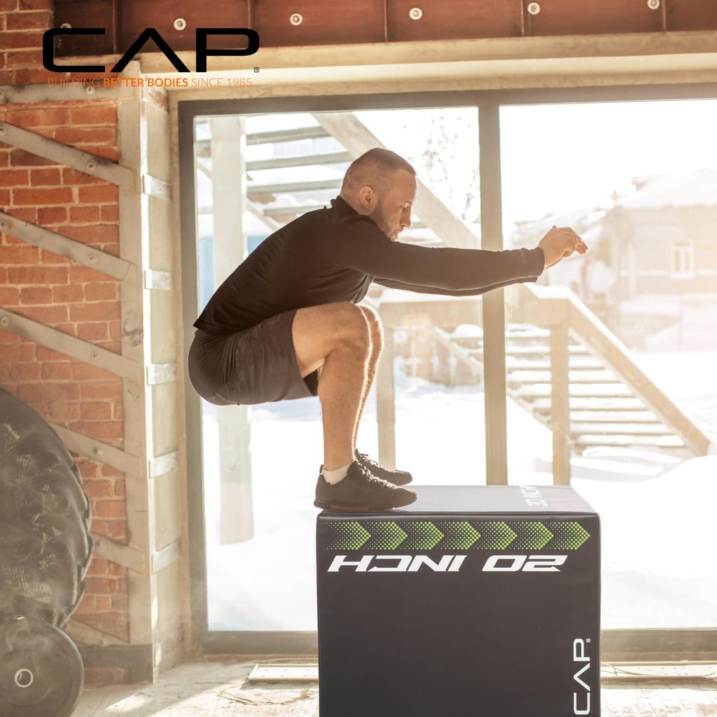 3-in-1 Foam Plyometric Jump Box, 20/24/28-Inch Heights, Black M885877