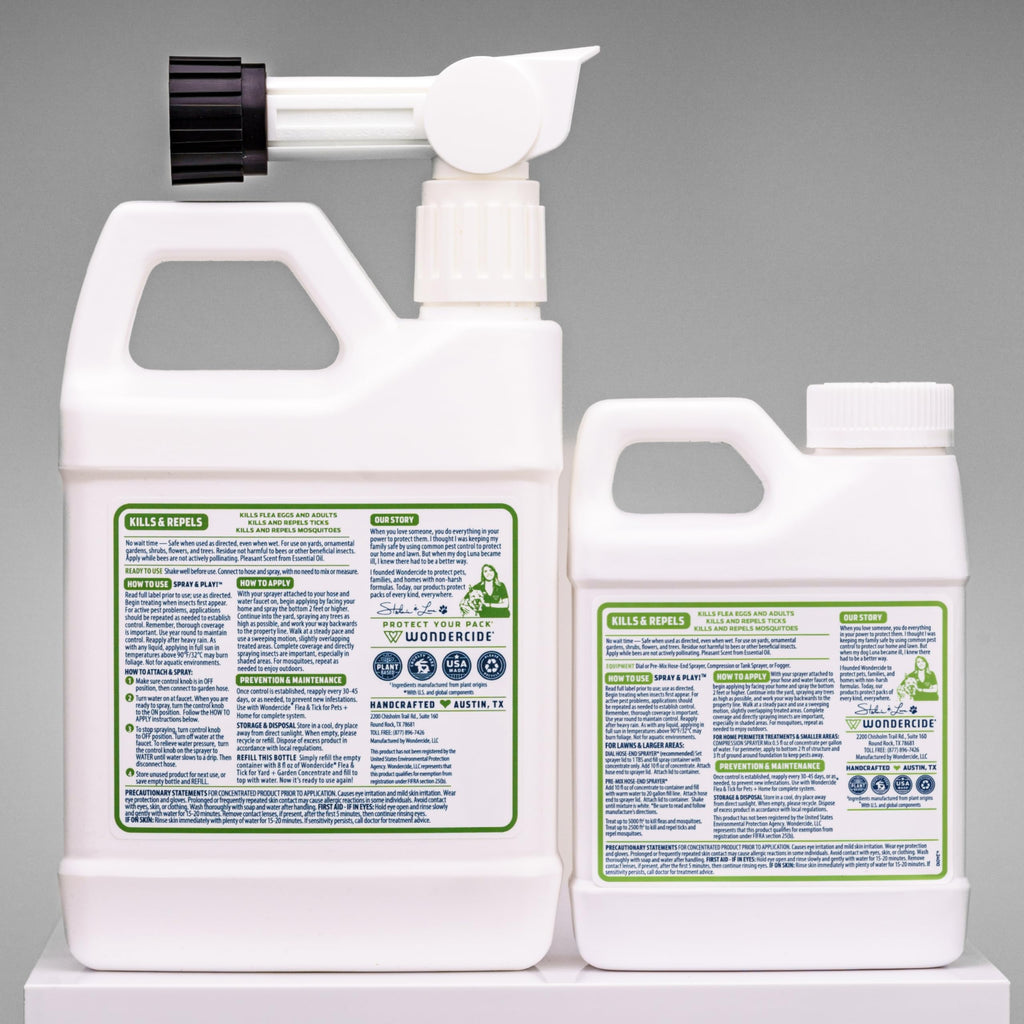 Flea, Tick, and Mosquito Yard Spray Refill Starter Kit 32 oz Ready to Use and 16 oz Concentrate P912