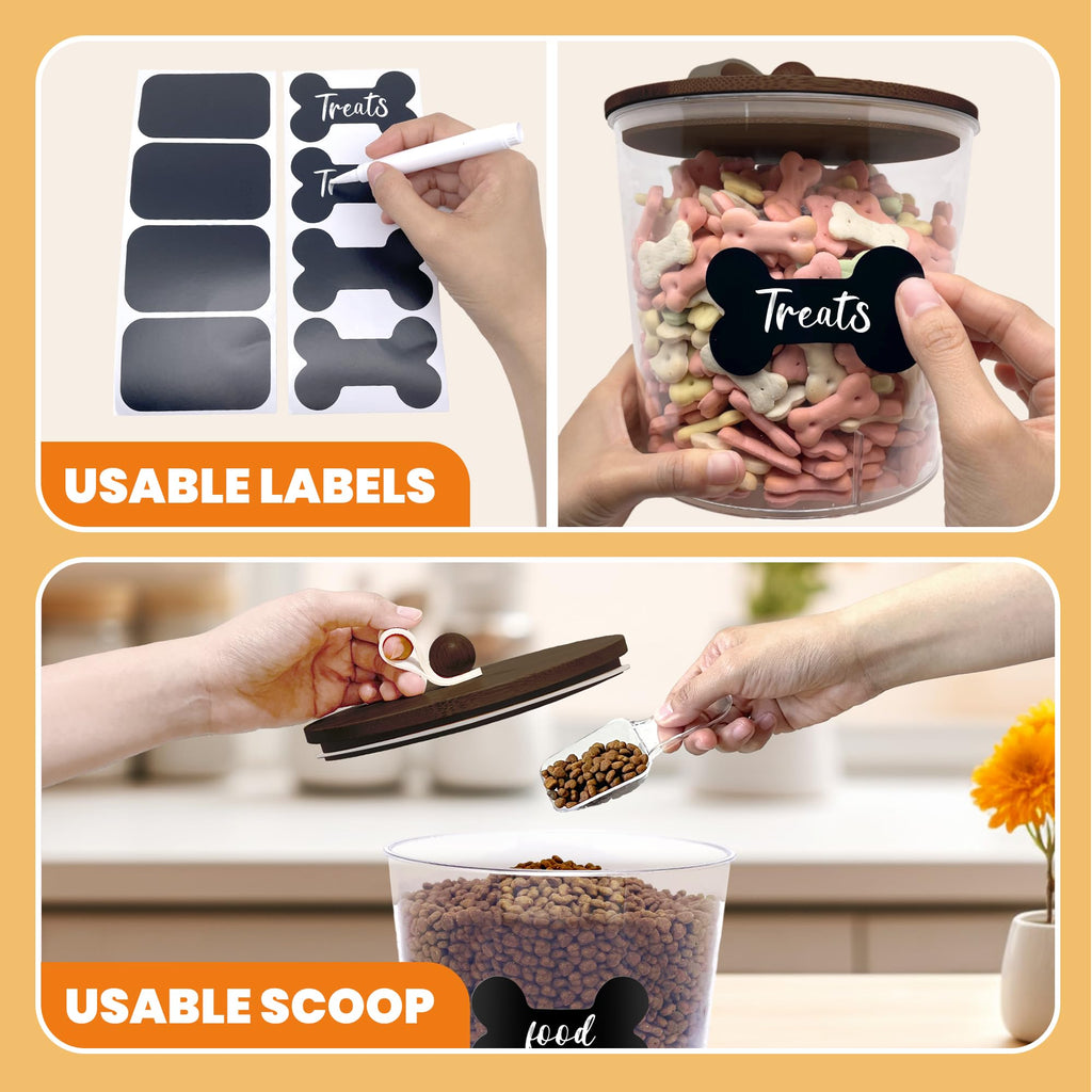 3 Pack Airtight Dog Treat Containers with Bamboo Lids V589368